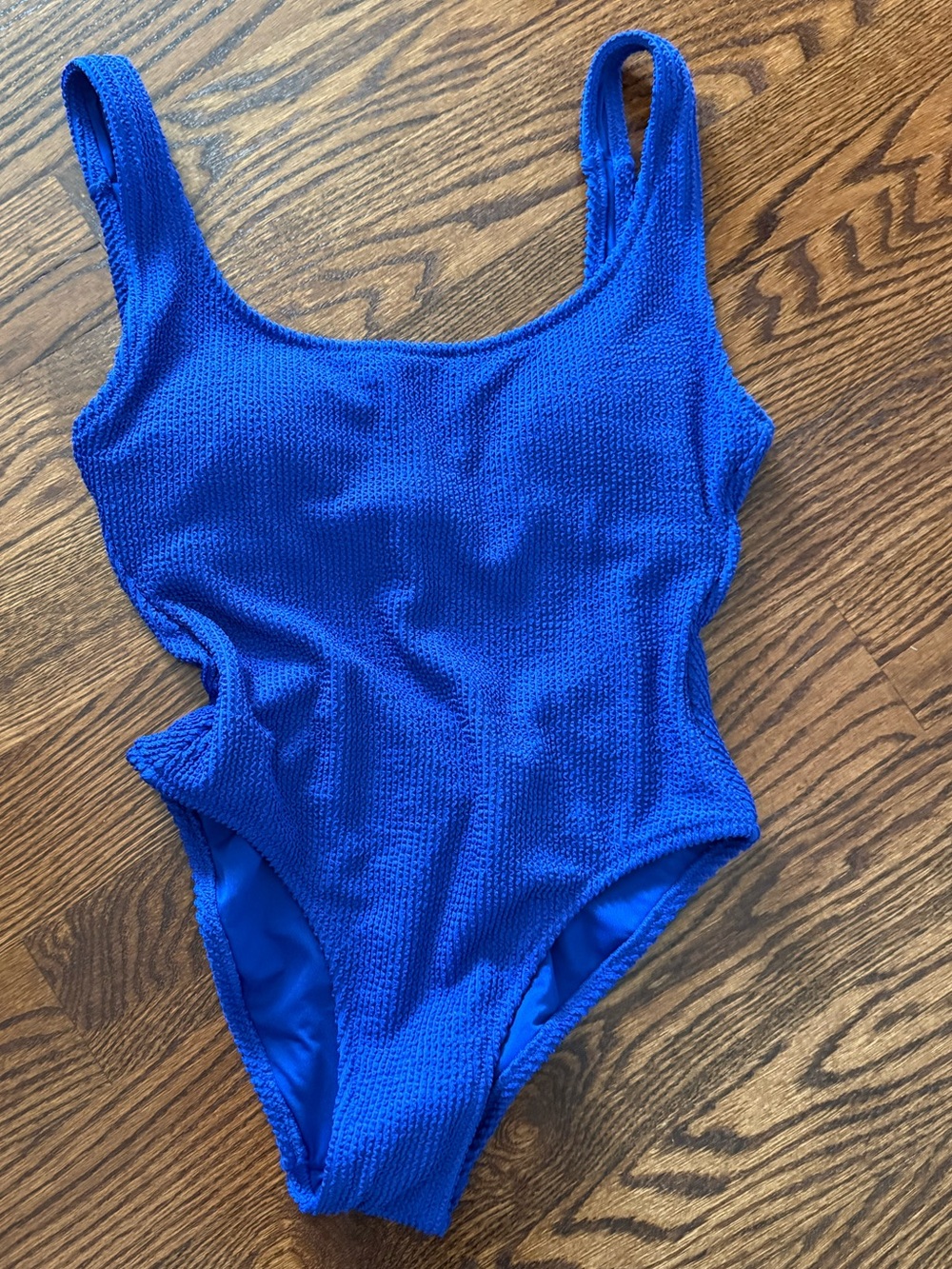 J. Crew Blue Claudia scrunchie One-Piece Swimsuit size 4
